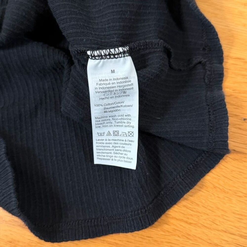 Madewell Ribbed Square-Neck Tank Top Black M Cotton - Picture 6 of 9